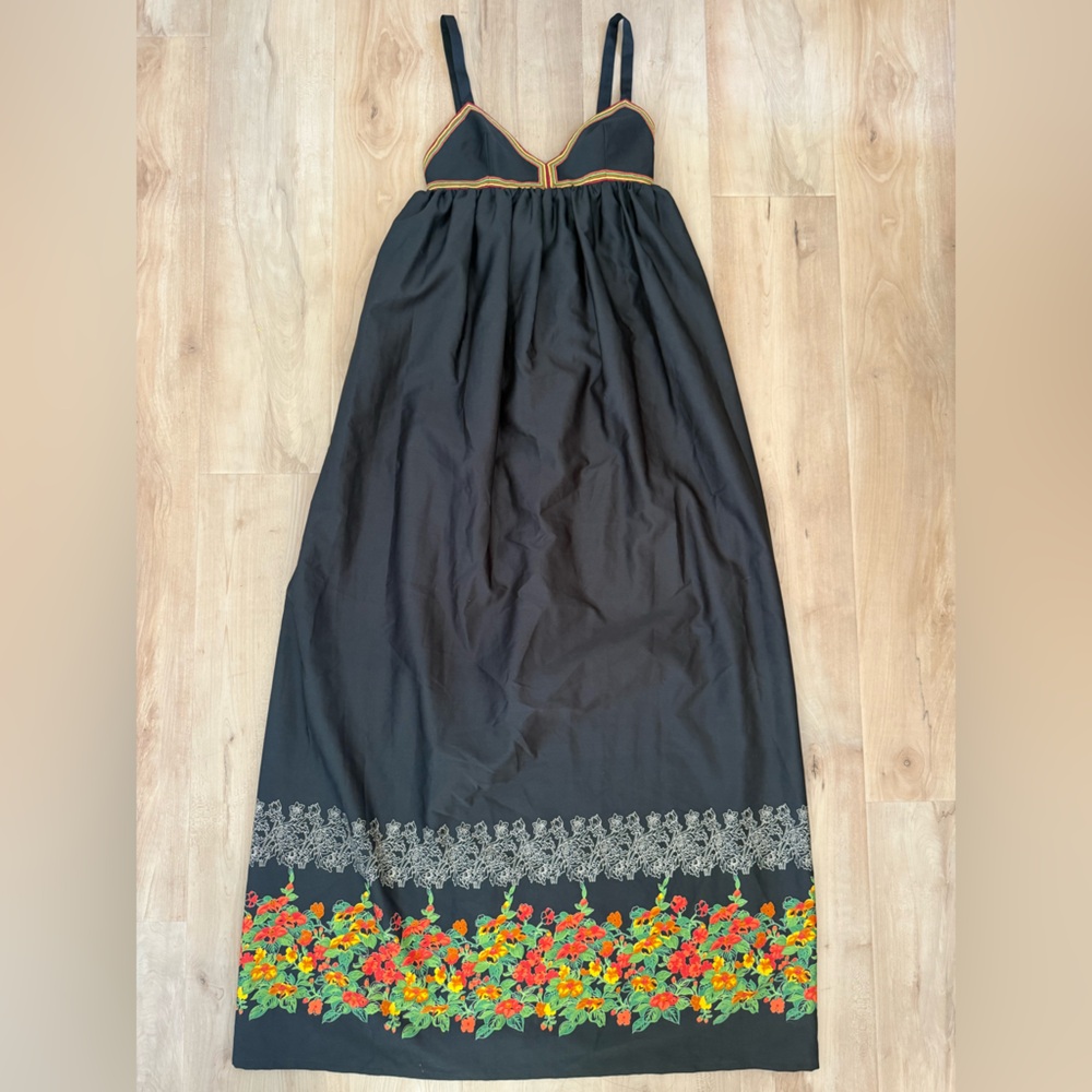 Jean Varon Black VINTAGE 70's Dress Made in ENGLAND size 6